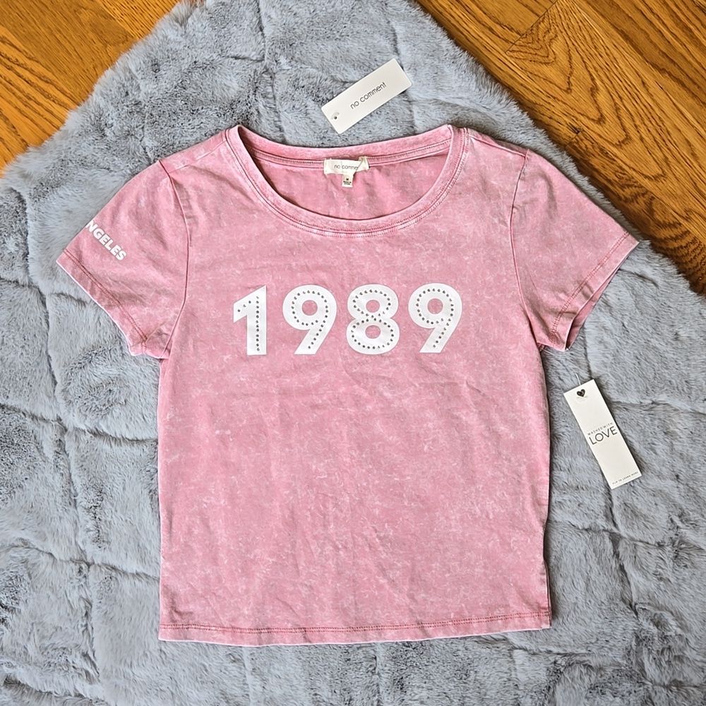 No Comment Pink 1989 Short-Sleeve Shirt, Women's Medium, NWT